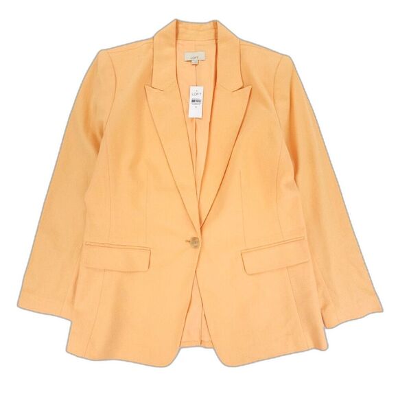 NWT Ann Taylor Cotton Linen Modern Blazer Jacket Tailored Minimal Old Money 12 - Picture 1 of 10